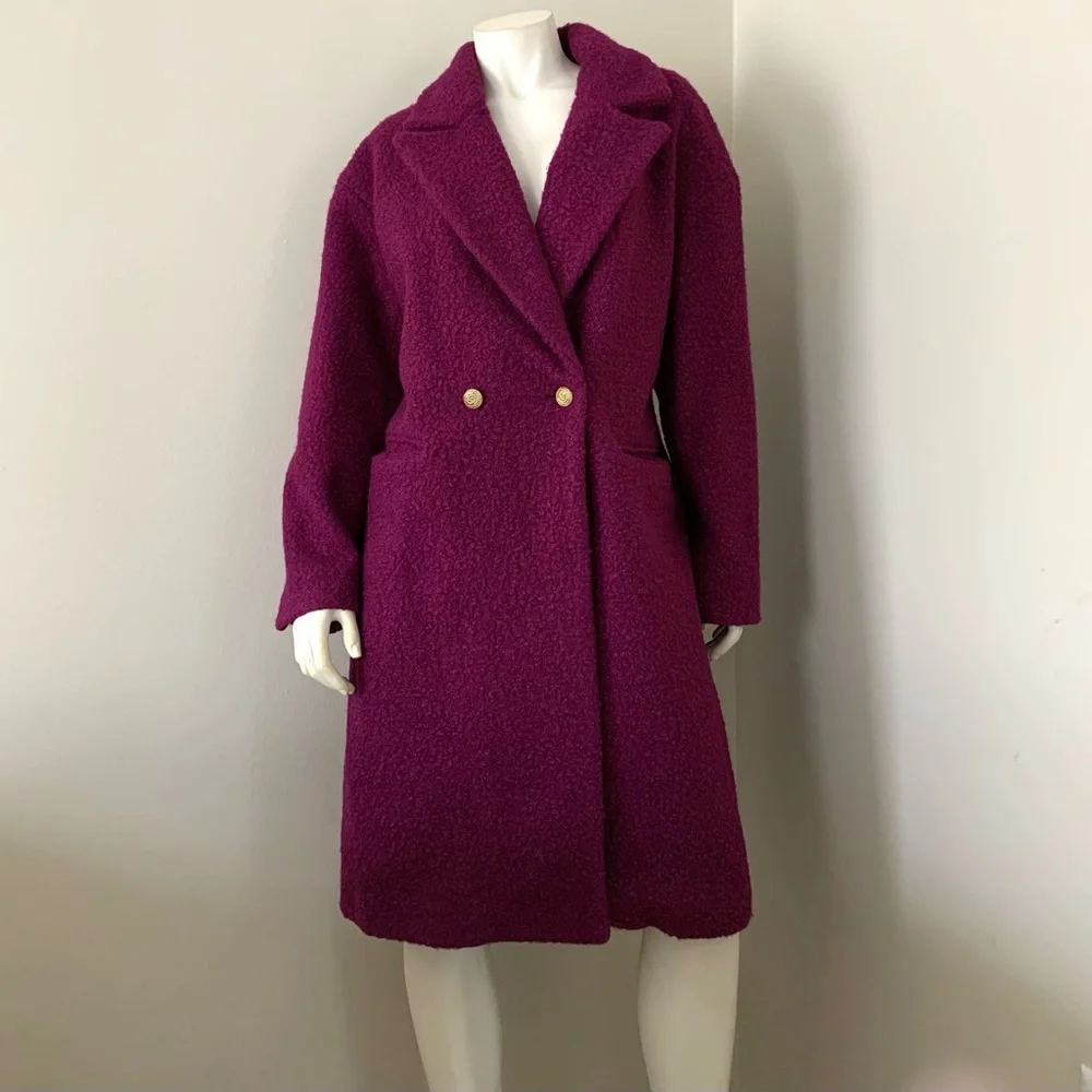 New BCBGMAXAZRIA boucle double breasted coat - Picture 3 of 8